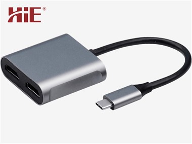USB-C - Duo-HDMI アダプター
